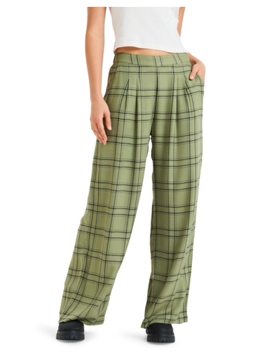 Pantalon Roxycouleur Vert Carreaux