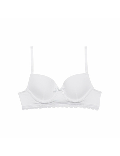 Soutien-gorge fille à coques moulées en coton stretch Blanc Dim Trendy
