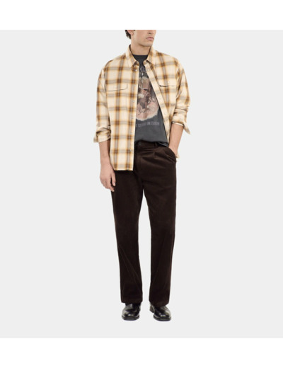 Pantalon En Velours Côtelé Marron brown