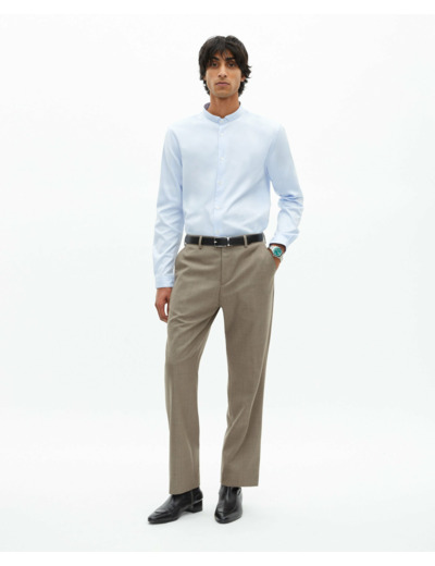 Pantalon de costume large beige melange