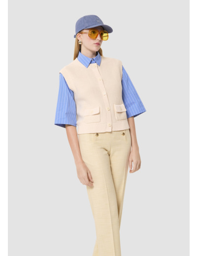 Gilet Gill écru en coton