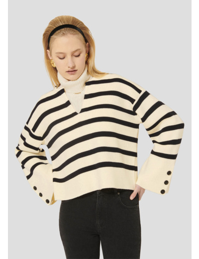 Pull Plongeoir Ecru en Polyester