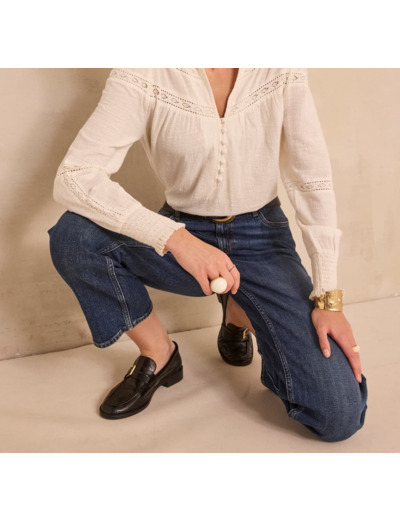 Blouse brodée en coton MAGNOLIA