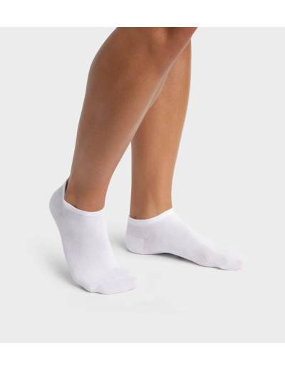 Lot de 2 paires de socquettes homme en coton bio Blanc Dim Good