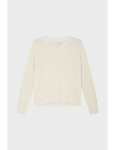 Pull mohair à col dentelle - JULETTE