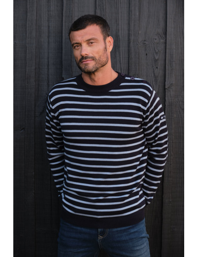 Pull homme rayé col rond Francis