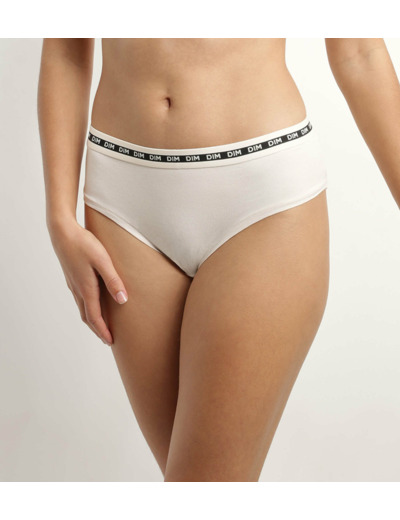 Shorty femme coton modal Beige ceinture contrastée Dim Icons Essentiel