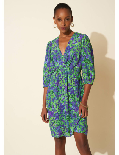 Robe imprimée courte manches 3/4