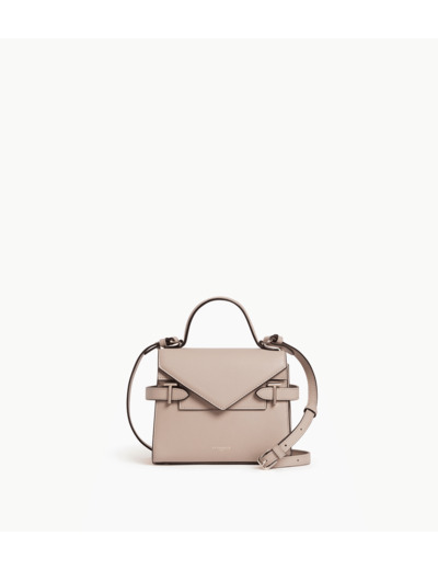 Petit sac à main double rabat Emilie en cuir grainé