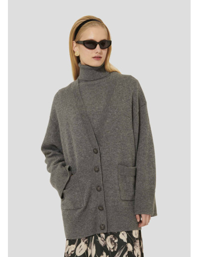 Gilet Ginger Gris Chine en Laine Rws