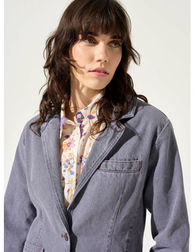 Veste denim violet crush