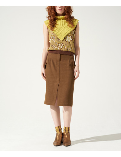 Jupe kaki bronze