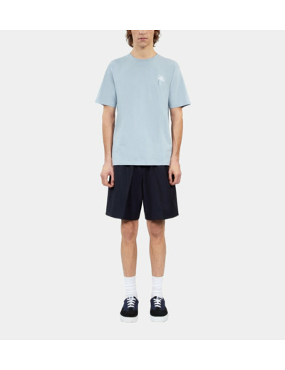 T-Shirt Bleu Ciel Avec Broderie Palm Tree lavender