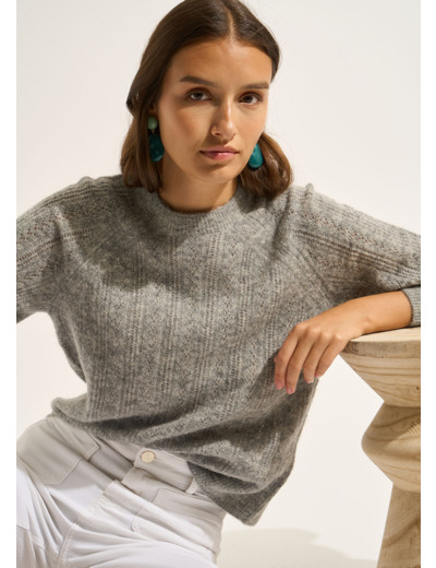 Pull col rond avec manches raglan larges