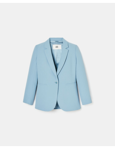 Veste de costume en crêpe bleu