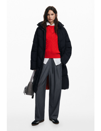 Padded Long Overcoat