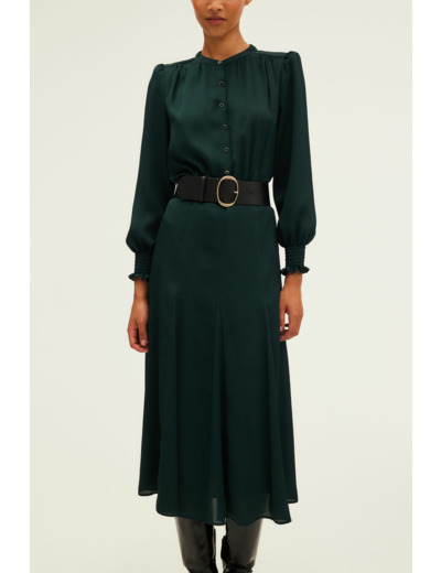 Robe midi satinée unie - SAFA