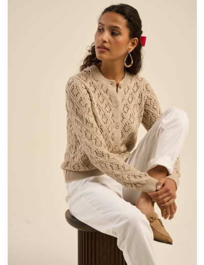 Gilet ajouré chic avec détails lurex