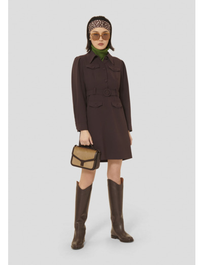 Robe Roya Chocolat en Polyester