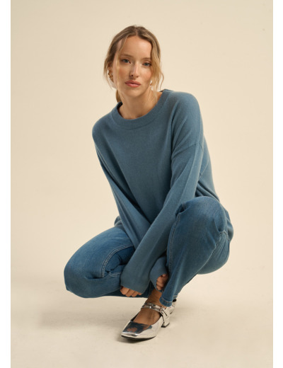 Pull col rond 100% cachemire
