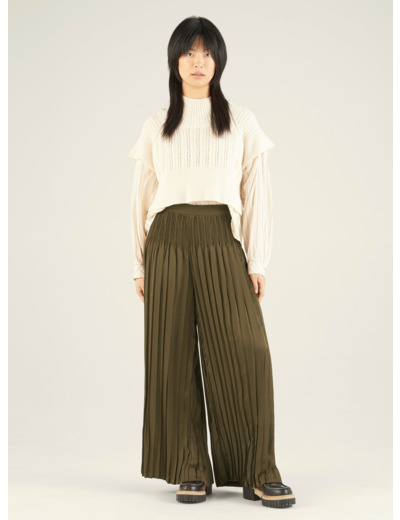 Pantalon large bronze