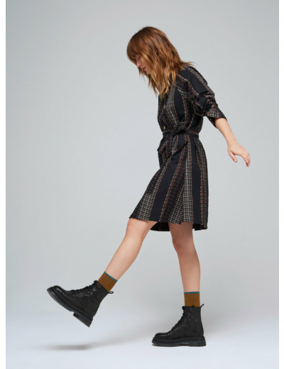 Robe noir multicolore