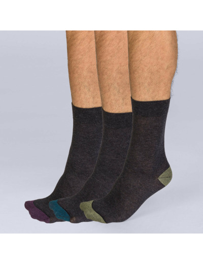 Lot de 3 mi-chaussettes Mix and Match Homme Coton Style