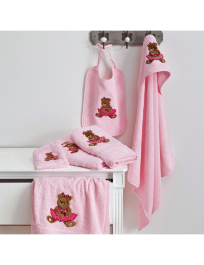 Cape de bain Ourson Girl | Cape de bain bébé | Tradition des Vosges