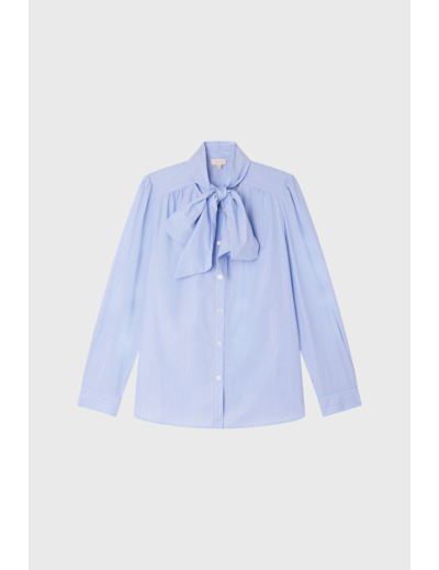 Chemise rayée à col lavallière - BAGATELLE