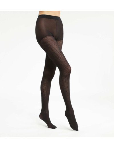 Collant transparent femme à motifs losanges Noir Dim Style