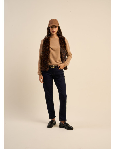 Gilet sans manches en fausse fourrure