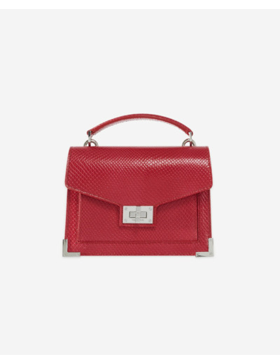 Sac Cuir Embosse Lezard Small pink