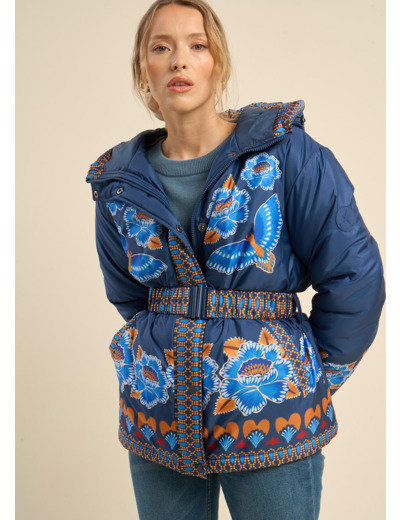 Doudoune à capuche imprimée