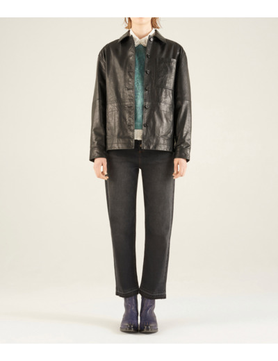 Veste cuir noir