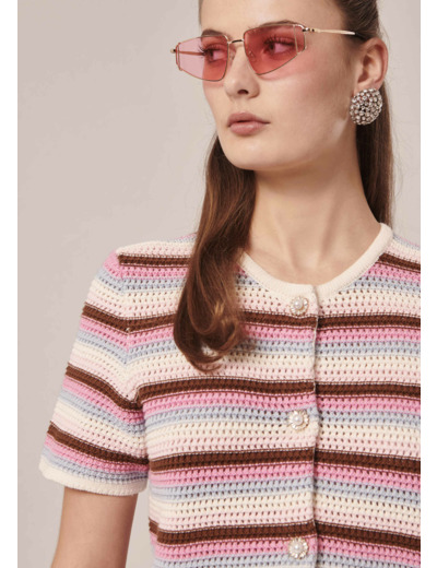 Gilet Gemila Rose en Coton Biologique Ocs