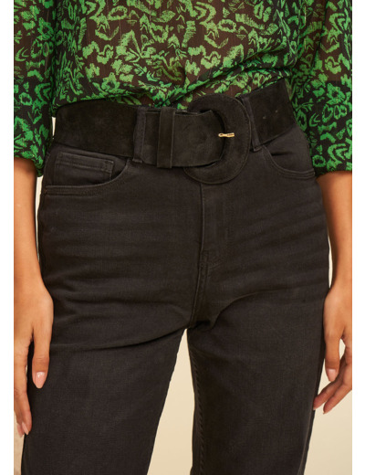 Ceinture large en croûte de cuir