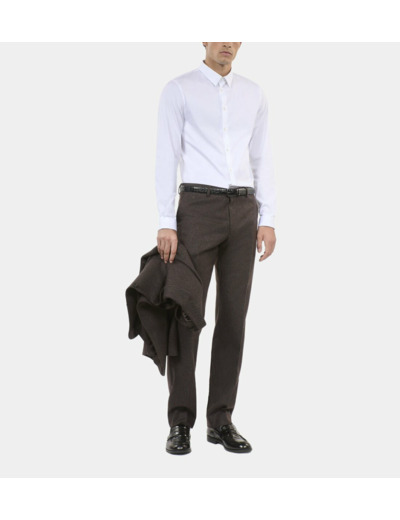 Pantalon Large À Rayures Marron brown