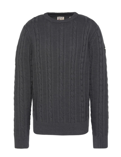 Pull col rond maille torsadée