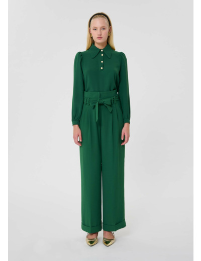 Pantalon Pia Vert en Polyester