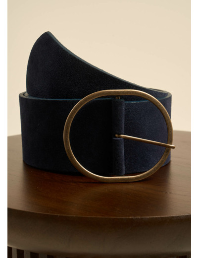 Ceinture large en cuir