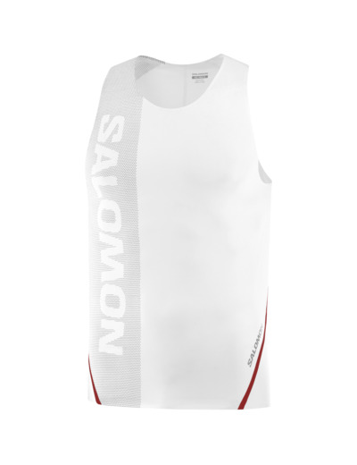 S Lab Speed Singlet White Deep Black
