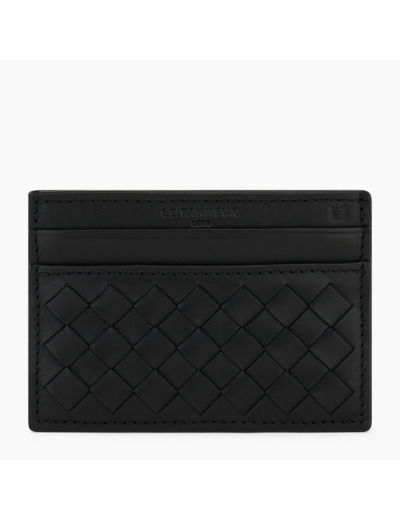 Porte cartes Charles en cuir tressé