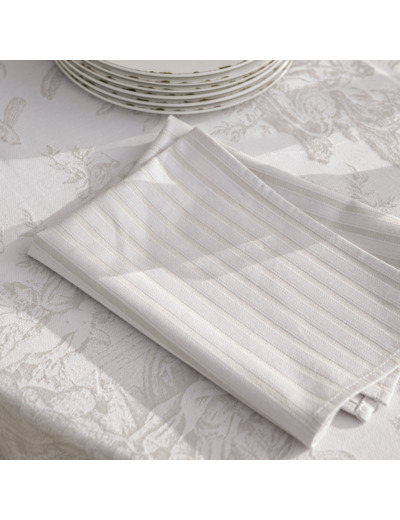 LOT DE 4 SERVIETTES DE TABLE | 4 Continents - Grege