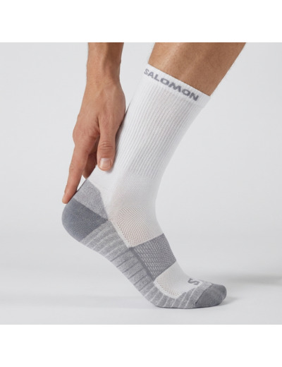 Socks Aero Crew White   Quarry   Quiet Shade