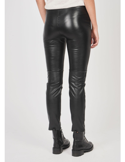 Jegging en faux cuir avec zip invisible