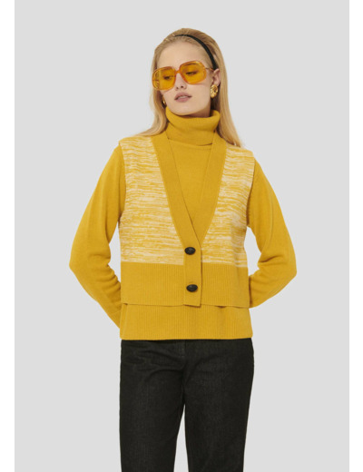 Gilet Gilles Jaune Citron en Laine Rws