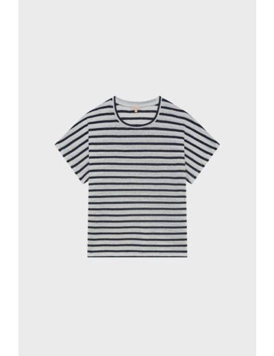 T-shirt large à rayures en lin - GRACINDA