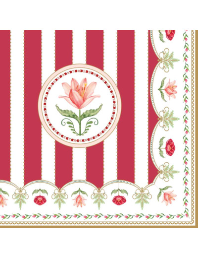 FLOWERY 20 Serviettes 33X33cm