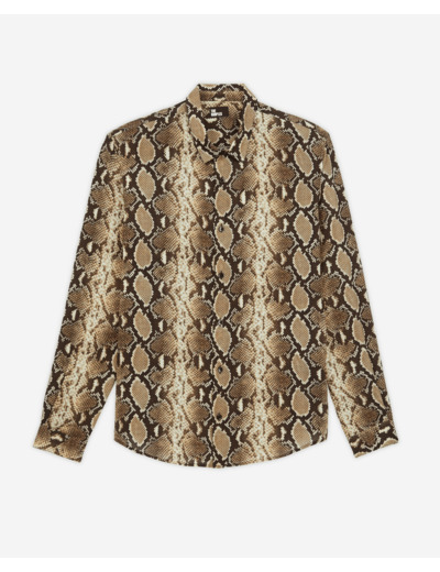 Chemise A Manches Longues Col Classique Et Imprimee beige