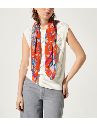 Foulard bouquet rouge